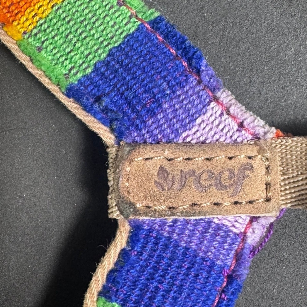 Reef Womens Brown Multi Color Woven Strap Cushioned Flip Flop Sandals Size 8 - Picture 6 of 8